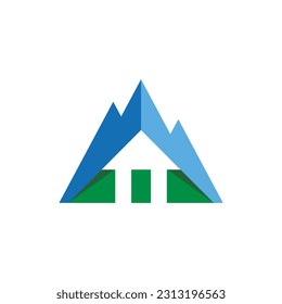 Abstract mountain sign logo vector image