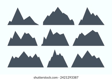 Abstract mountain silhouette vector illustration. Set of mountains vector.