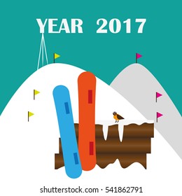 abstract mountain snowboard