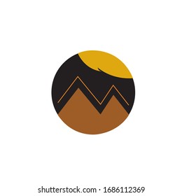 abstract mountain and sun logo