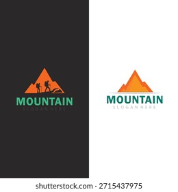 Icono Abstractas Del Vector Del Logotipo Del Símbolo De La Montaña Para Los Viajes De Senderismo Y La Exploración