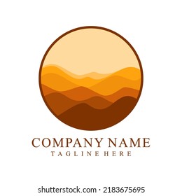 Abstract Mountain Vector Design in circular style | Logo Template Design