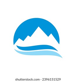 abstraktes Bergwasser-Vektorlogo