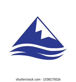 abstract mountain and water wave, vector icon