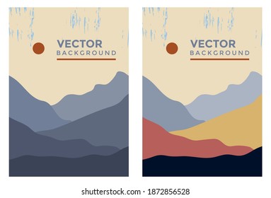 Abstract mountains background .Vector art in poster.Abstract cover design.