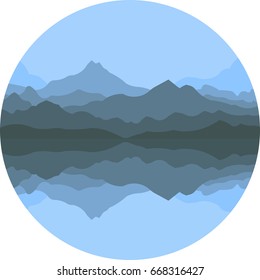 Abstract mountains in the fog