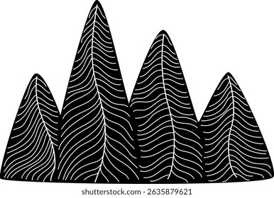 abstract mountains graphic, isolated vector illustration 