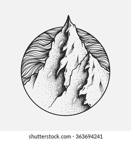 Abstract the mountains. Hand draw