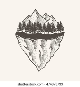 Abstract the mountains. Hand draw