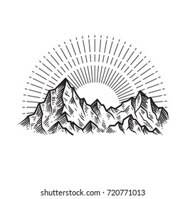 Abstract the mountains. Hand draw