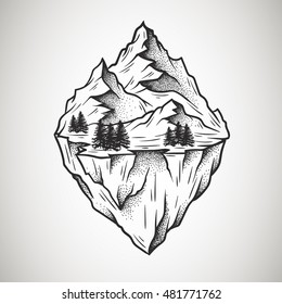 Abstrakte Berge. handgezeichnet