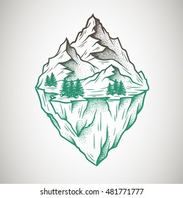 Abstract mountains. Hand drawn