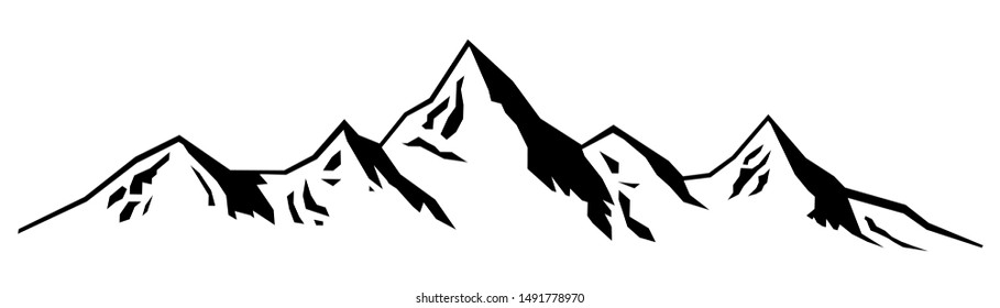 Abstract Mountains illustration in black