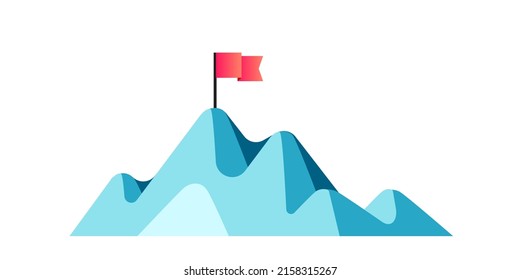 Abstract mountains illustration with flag