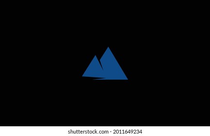 Abstract mountains logo template. Triangle mountain peak vector design
