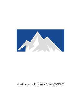 Abstract mountains logo template. Vector design of mountaintop climbing.