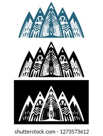 Abstract mountains set