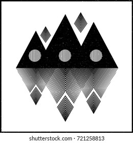 Abstract mountains. UFO print.