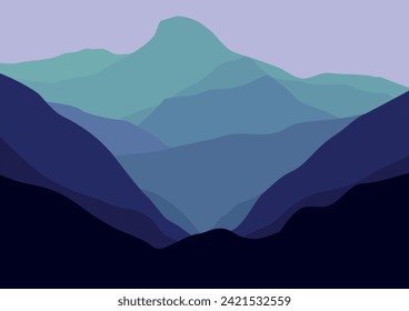 abstract mountains. Vector illustration in flat style.