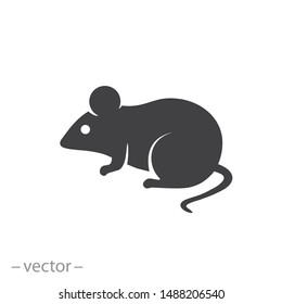 abstract mouse icon, rat, mice flat chinese symbol for web and mobile phone on white background - editable stroke vector illustration eps10