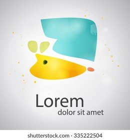 Abstract mouse logo template for branding and design. As sign, symbol, web, label. Vector illustration.