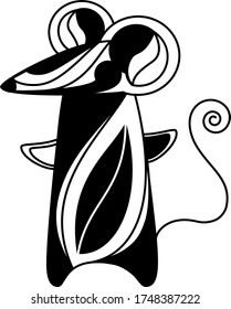 Abstract Mouse in Monochrome Colors