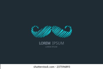 Abstract moustache logo. Vector logotype design.