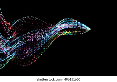 Abstract movement dotted lines, wavy concept digital background, vector illustration