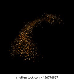 Abstract movement of grain or dust particles. Vector format.