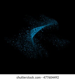 Abstract movement of grain or dust particles. Vector format.
