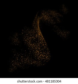 Abstract movement of grain or dust particles. Vector format.