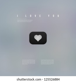 Abstract movie poster style design vector with love button for Valentine's day