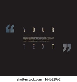 Abstract movie poster style text design with quotation marks  Eps 10 vector illustration 