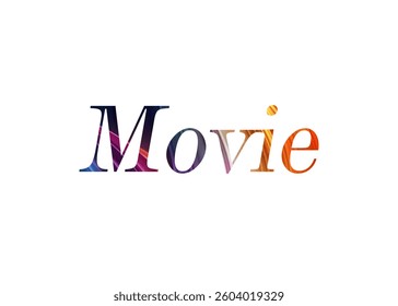 Abstract Movie Text Effect Design White Background