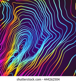 Abstract Moving Colorful Lines on Dark Background