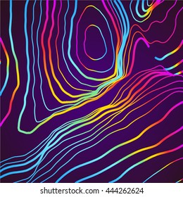 Abstract Moving Colorful Lines on Dark Background