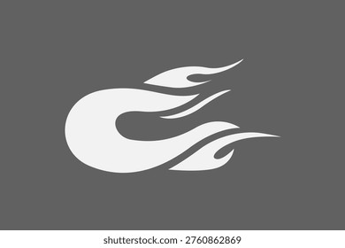 abstract moving fire letter c logo