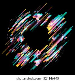 Abstract moving lines, future concept vector shape. Isolated on black background.