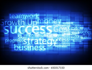 Abstract Moving Text Plan Business for Successful Concept design on Blue Background vector illustration