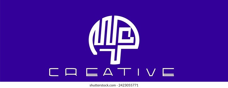 Resumen de la identidad del círculo del logotipo del mp monograma creativo colorido creativo elegante plantilla del vector del icono