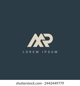 Abstract MP PM letter simple style logo design vector template