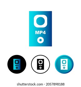 Abstract MP4 Player Icon Illustration