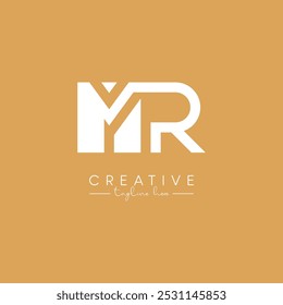 Resumo MR Carta RM Design de logotipo artístico e estiloso. Vetor baseado inicial.