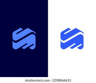Abstract ms logo design, Ms with home shape logo design