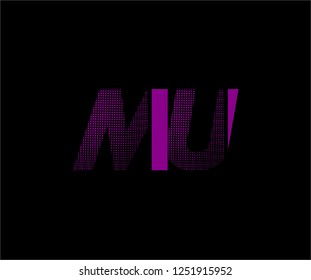 Abstract MU pattern pixel bit squares geometric modern tech logo