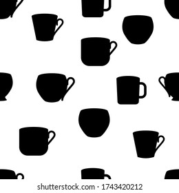 Abstract Mug silhouette seamless pattern