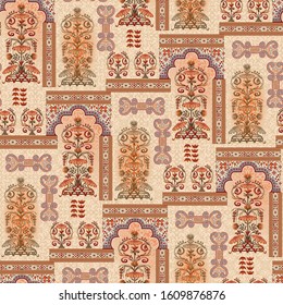 abstract  mughal  motif seamless  pattern background design