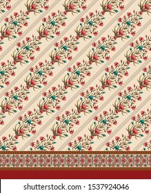 abstract mughl flower bunch with pattern with border background design