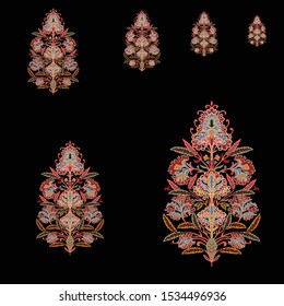 abstract mughl motif bunch background design