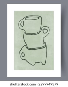 Abstrakte Umarmungen asymmetrische Kaffeemauer-Kunstdrucke. Printable minimale abstrakte Umarmungen Poster. Zeitgenössischer dekorativer Hintergrund mit Kaffee. Wandbilder für Innenarchitektur.